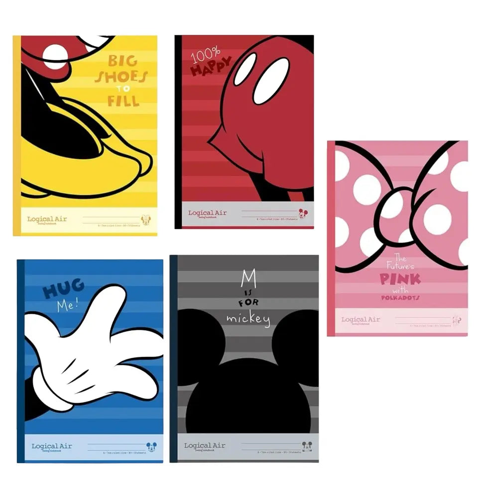 pack 5 cuadernos minnie mickey mouse disney colores 7mm A Line