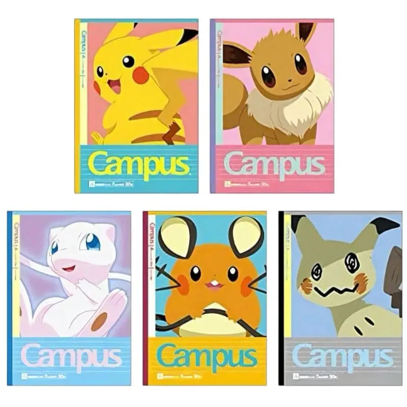 pack 5 cuadernos campus pokémon - pikachu & friends 7mm A Line