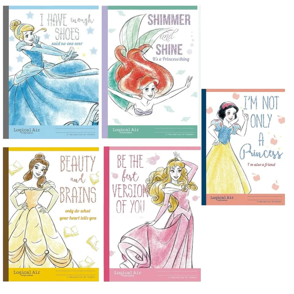 pack 5 cuadernos logical princesas disney 6mm Logical Line
