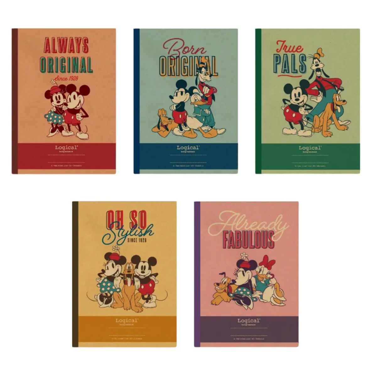 pack 5 cuadernos minnie mickey mouse disney vintage 7mm A Line