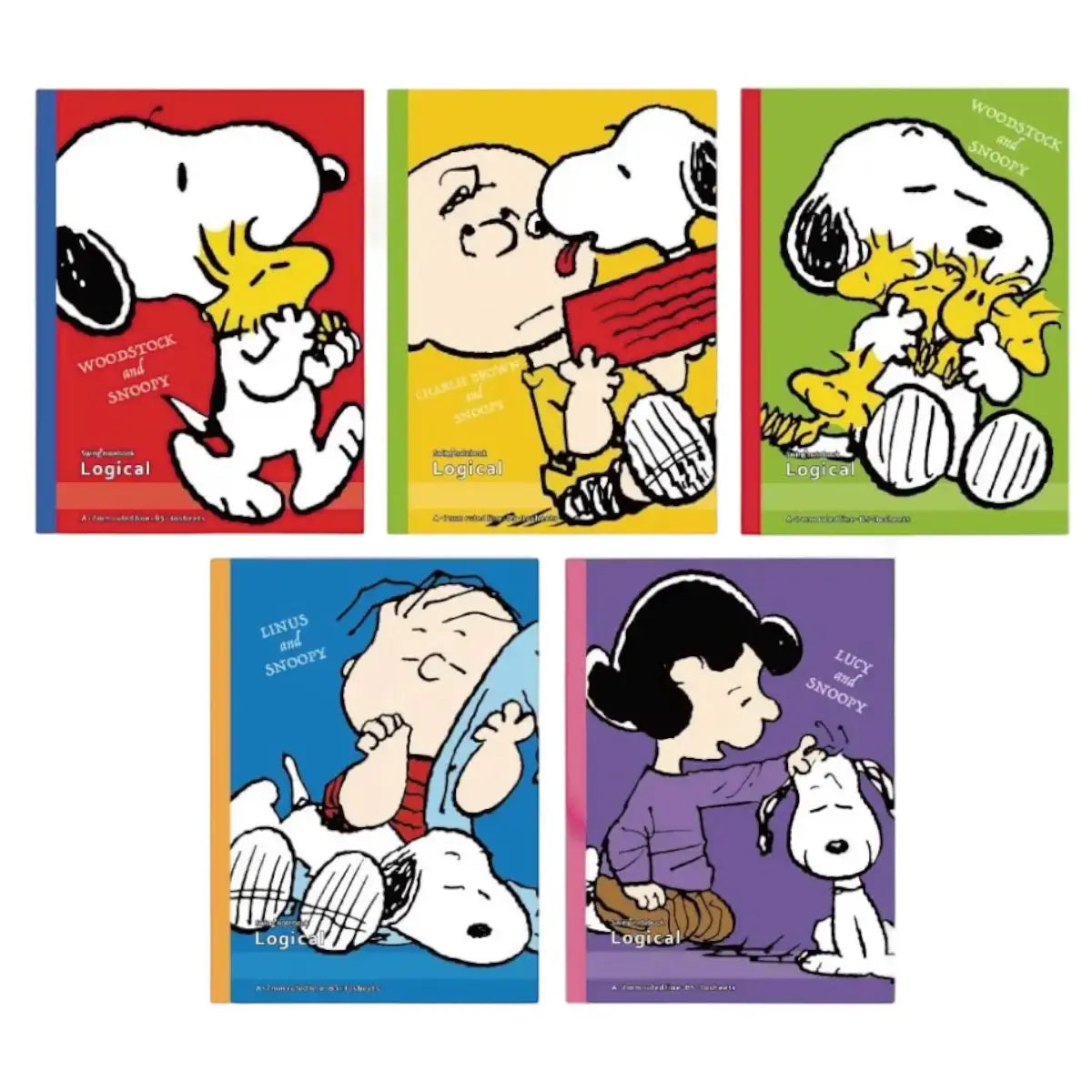 pack 5 cuadernos campus snoopy personajes 7mm A Line