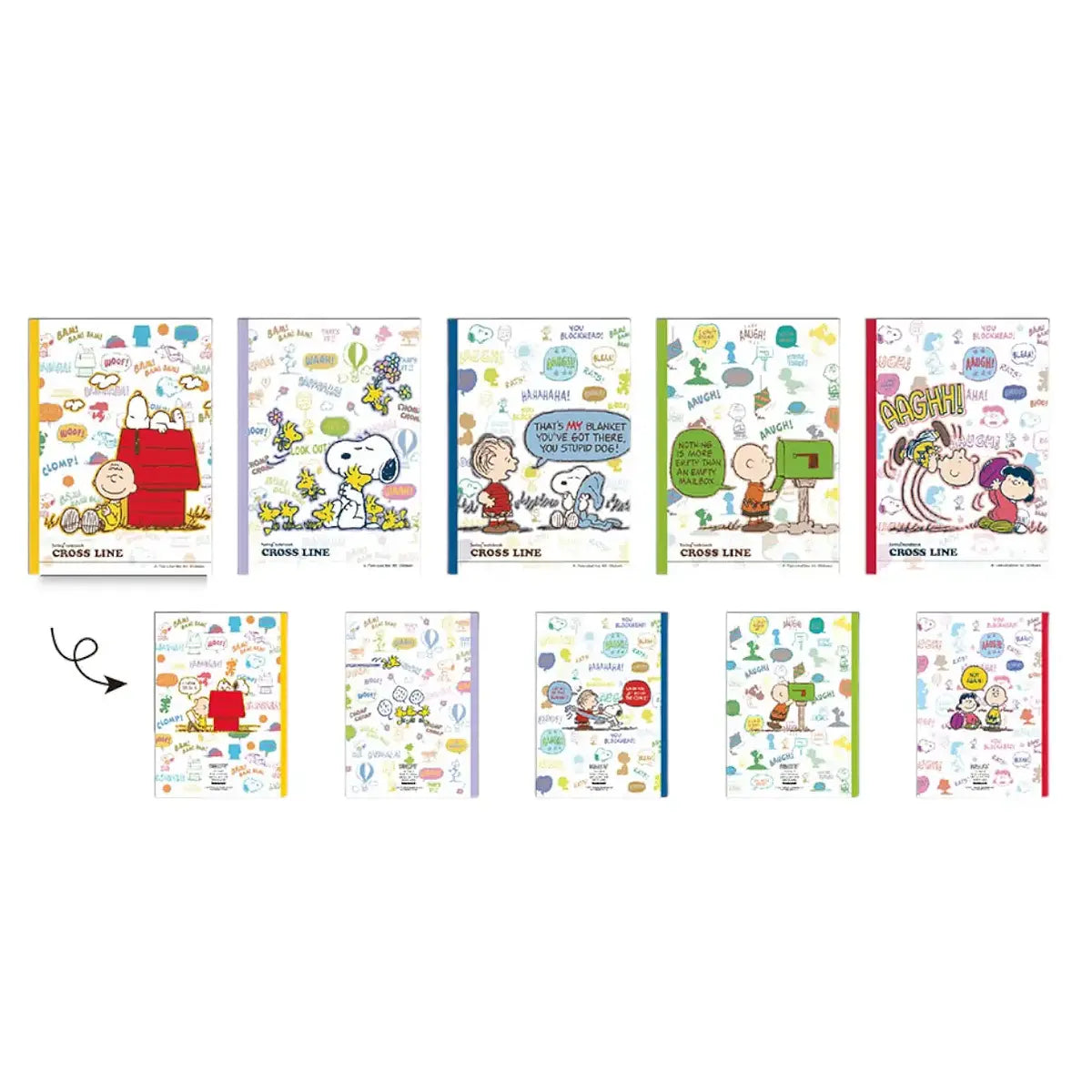 pack 5 cuadernos logical croos line snoopy expresiones 7mm A Line