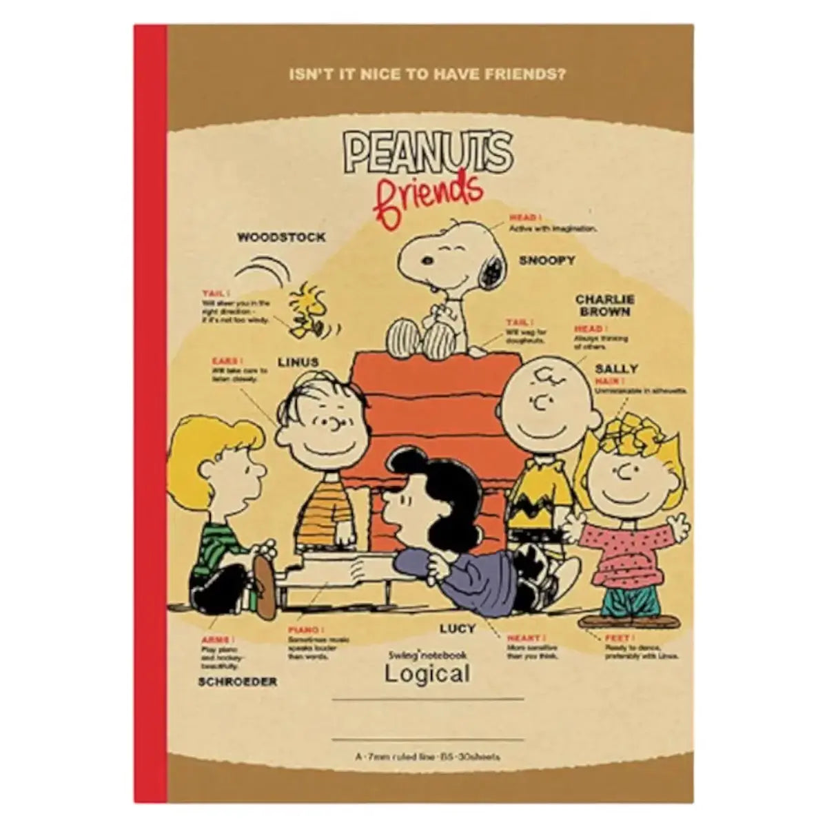 pack 5 cuadernos logical snoopy vintage 7mm A Line