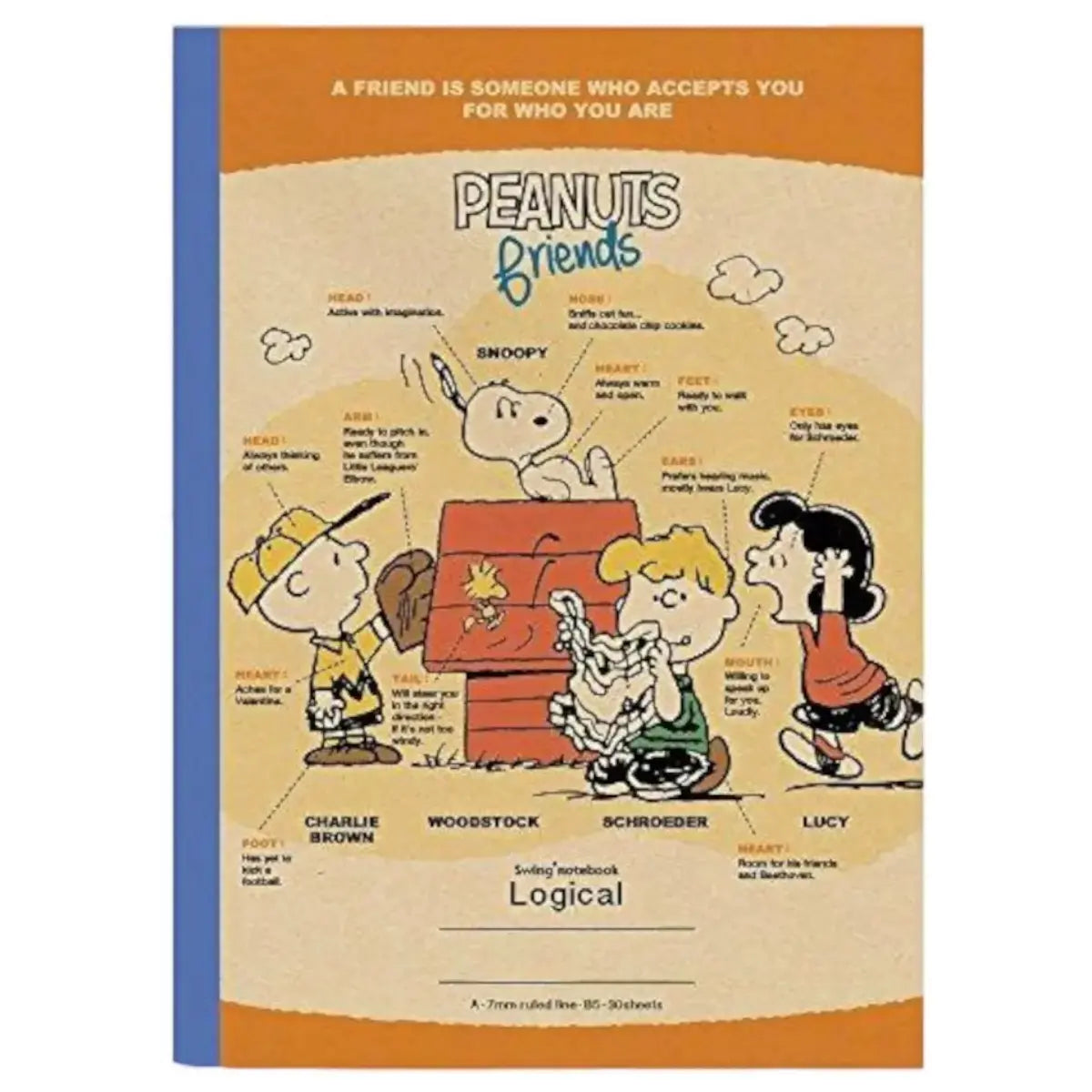 pack 5 cuadernos logical snoopy vintage 7mm A Line