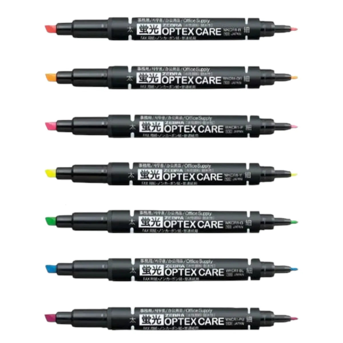 set 7 destacadores zebra optex care