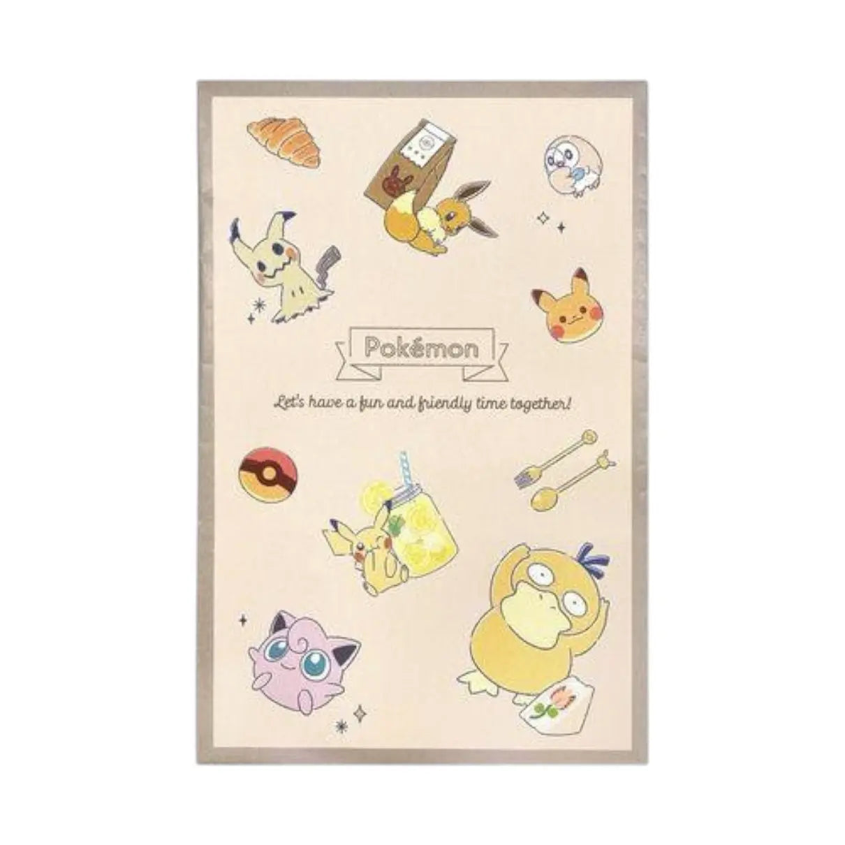 set de cartas y sobres pokémon (28 hojas / 14 sobres)