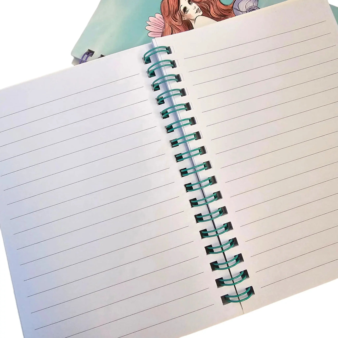 libreta a6 sirenita hojas blancas de líneas