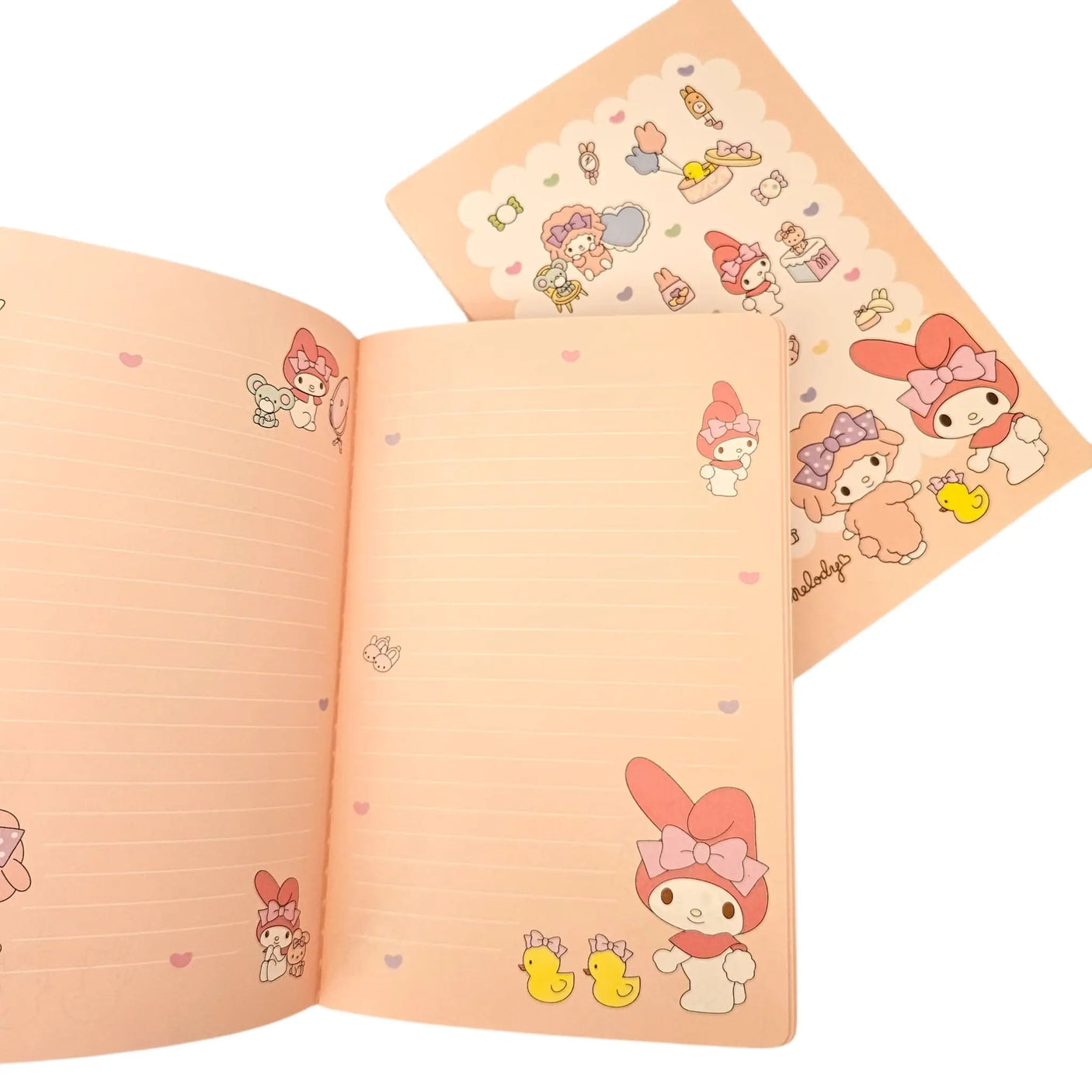 libreta sanrio my melody hojas con diseño líneas