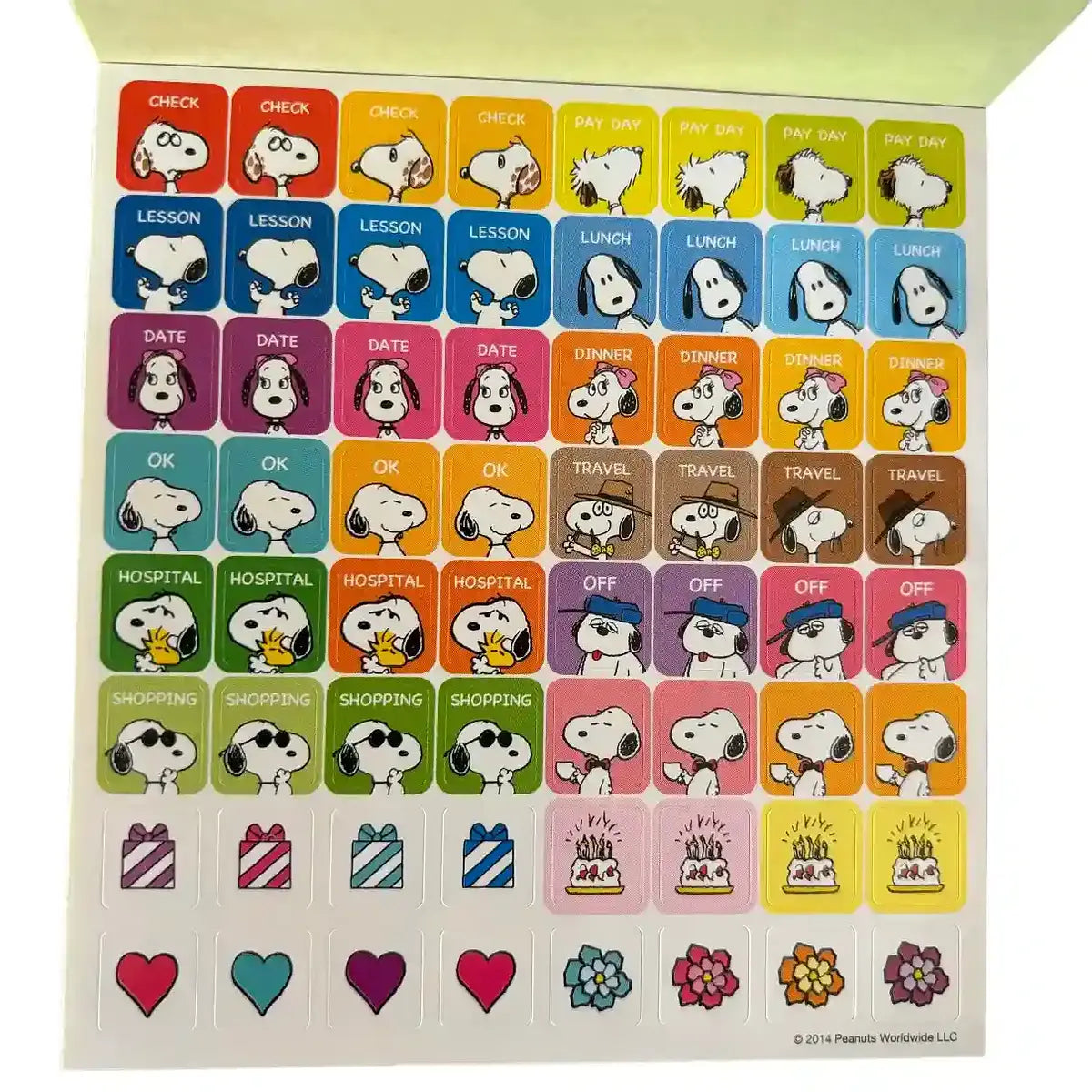 librito snoopy peanuts sticker edición limitada rosa