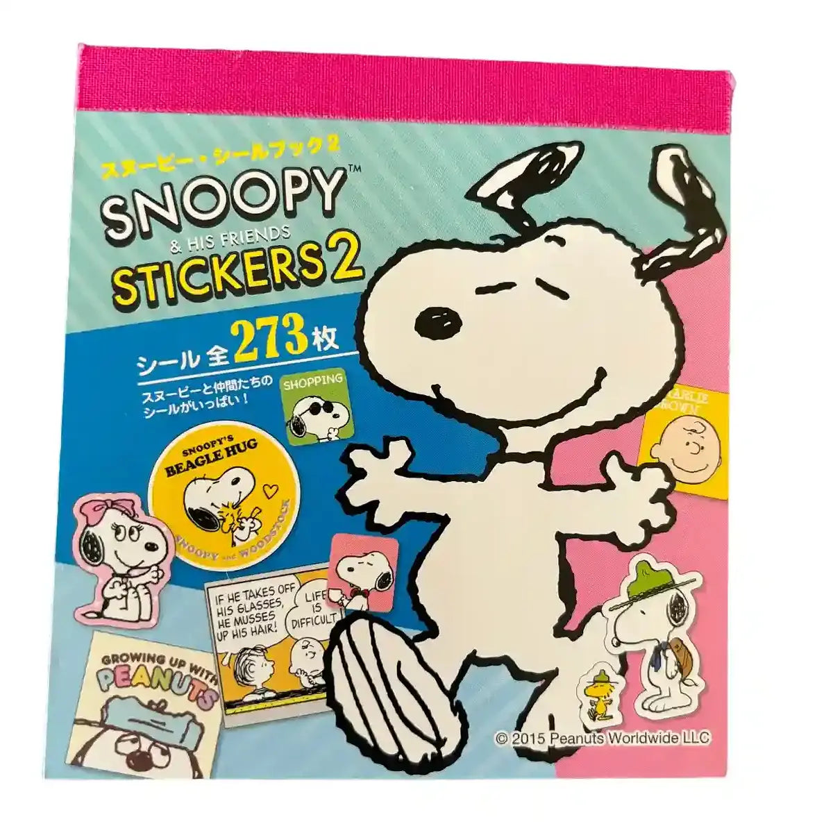 librito snoopy peanuts sticker edición limitada rosa
