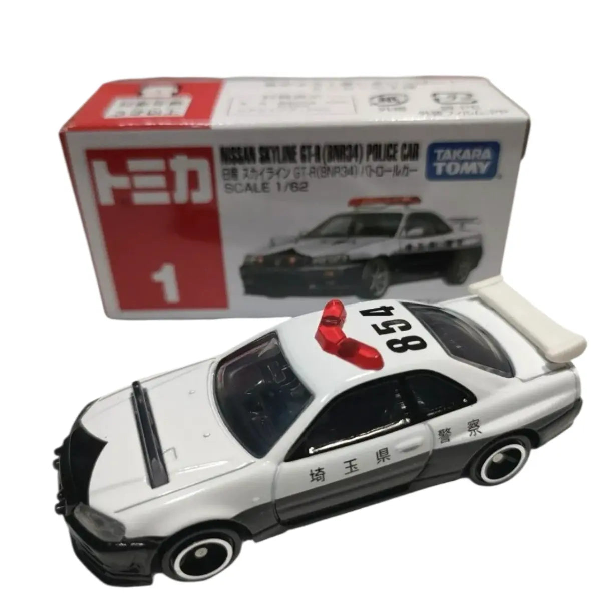 tomica 1 nissan skyline gt-r police car 1:62