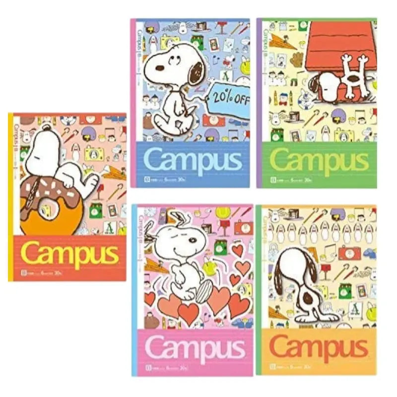pack 5 cuadernos campus snoopy pastel life 6mm B Line
