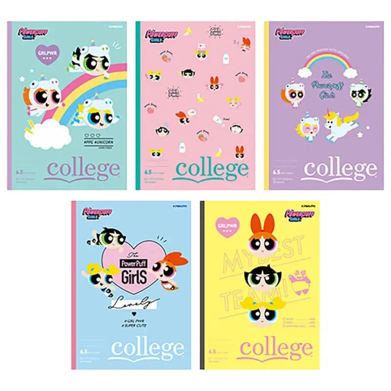 pack 5 cuadernos kyokuto las chicas super poderosas 6.5mm college line