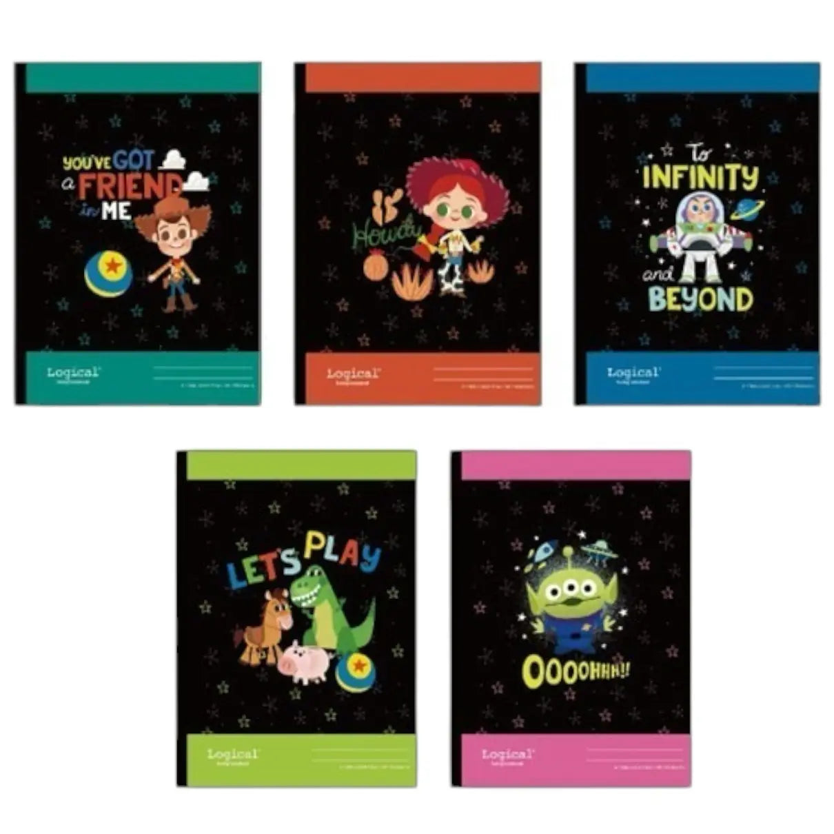 pack 5 cuadernos logical air toy story black edition 7mm A Line