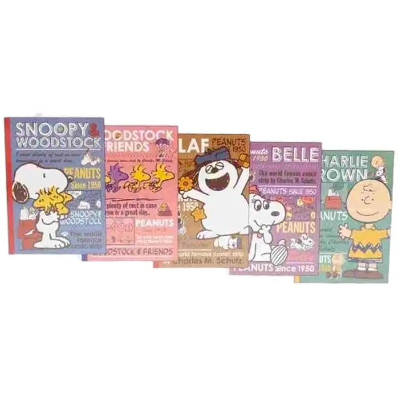 pack 5 cuadernos apica snoopy school colors 7mm dot line