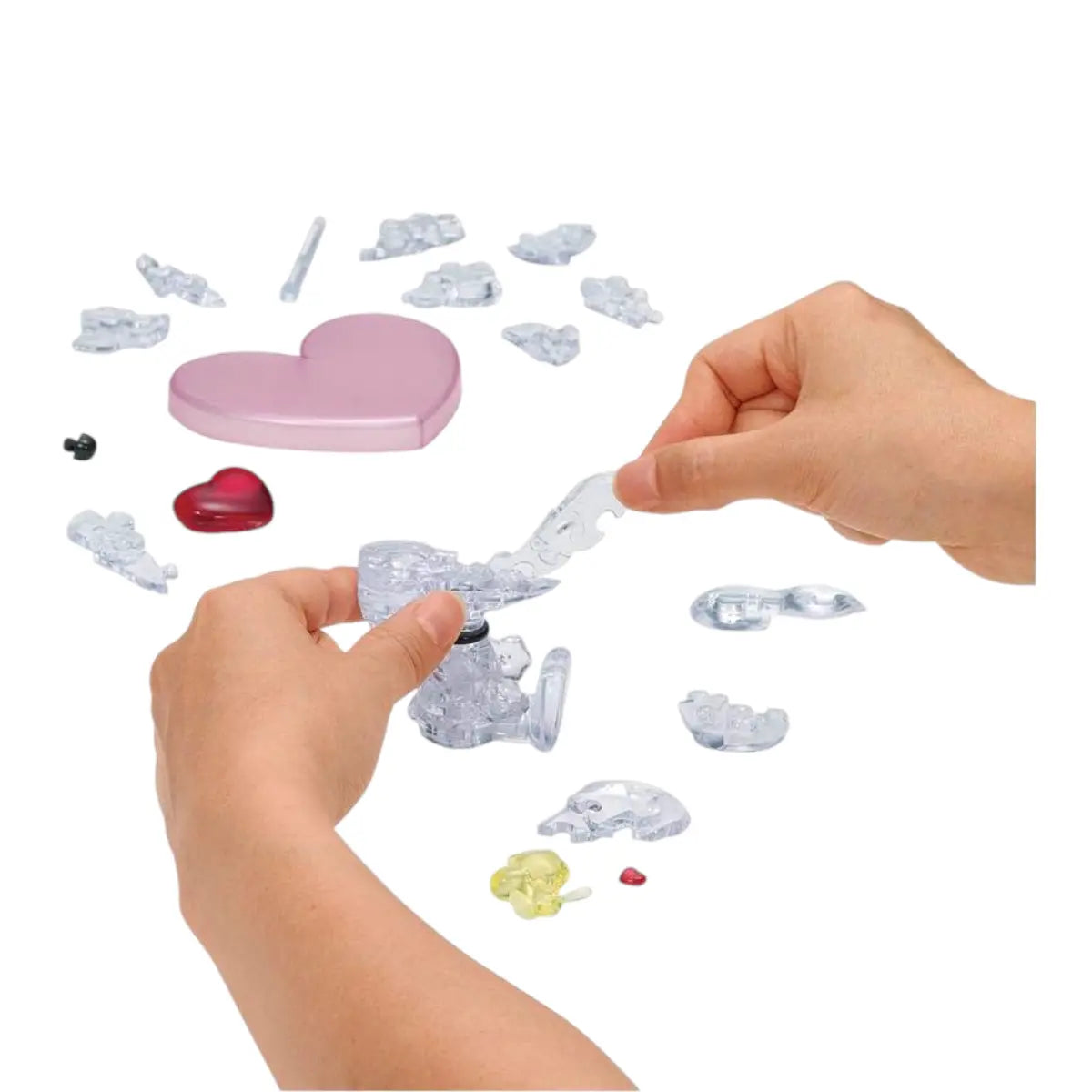 puzzle 3d crystal snoopy peanuts corazón