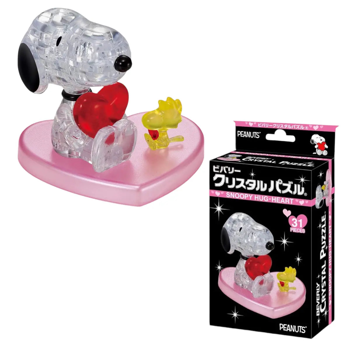 puzzle 3d crystal snoopy peanuts corazón