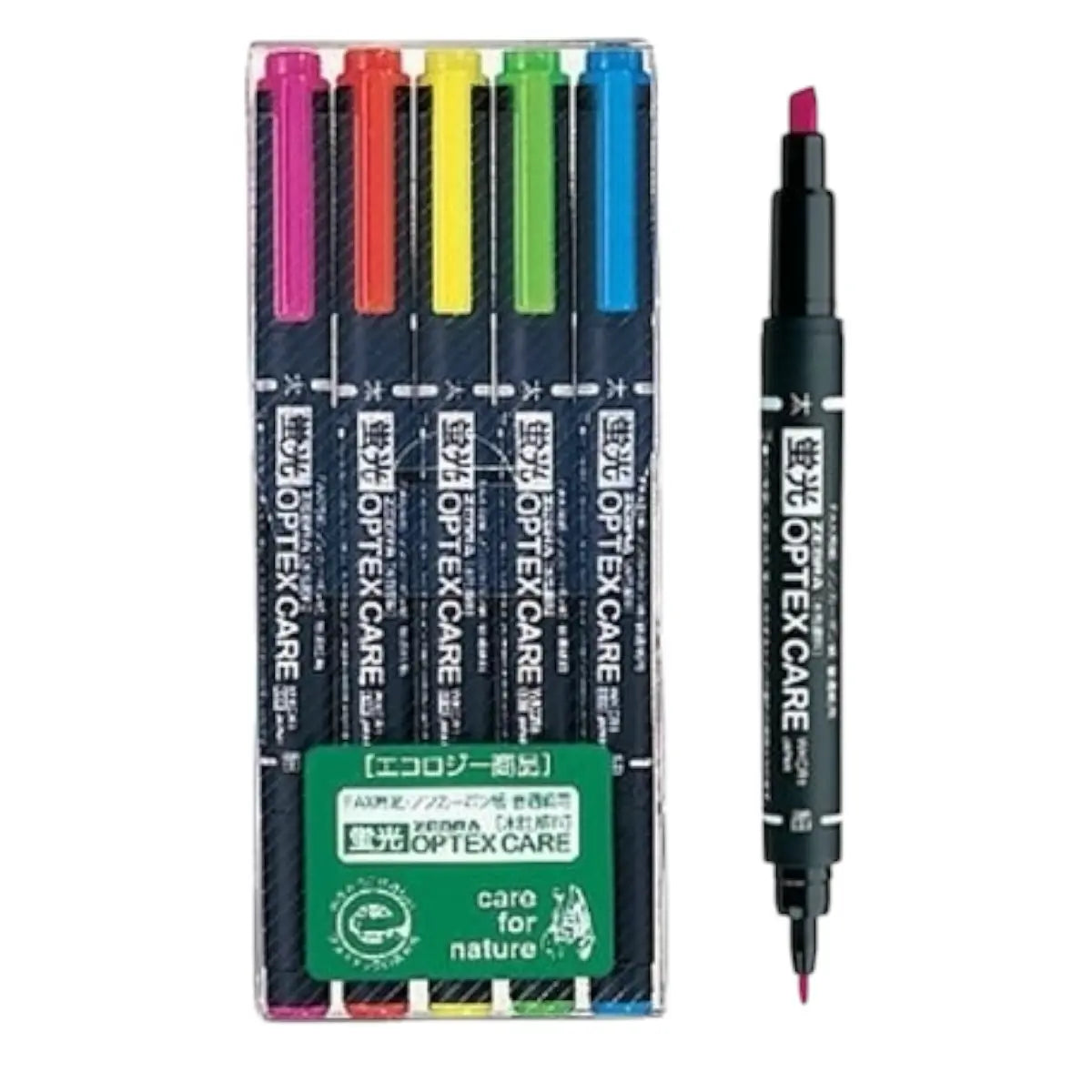 set 5 destacadores zebra optex care