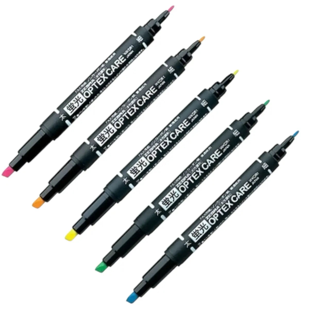 set 5 destacadores zebra optex care