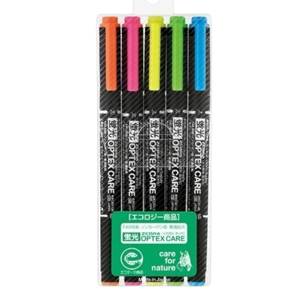 set 5 destacadores zebra optex care