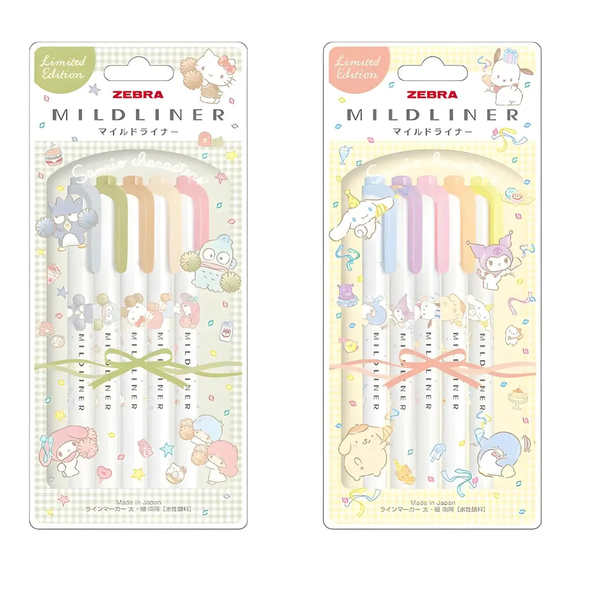 set 5 destacadores zebra mildliner sanrio