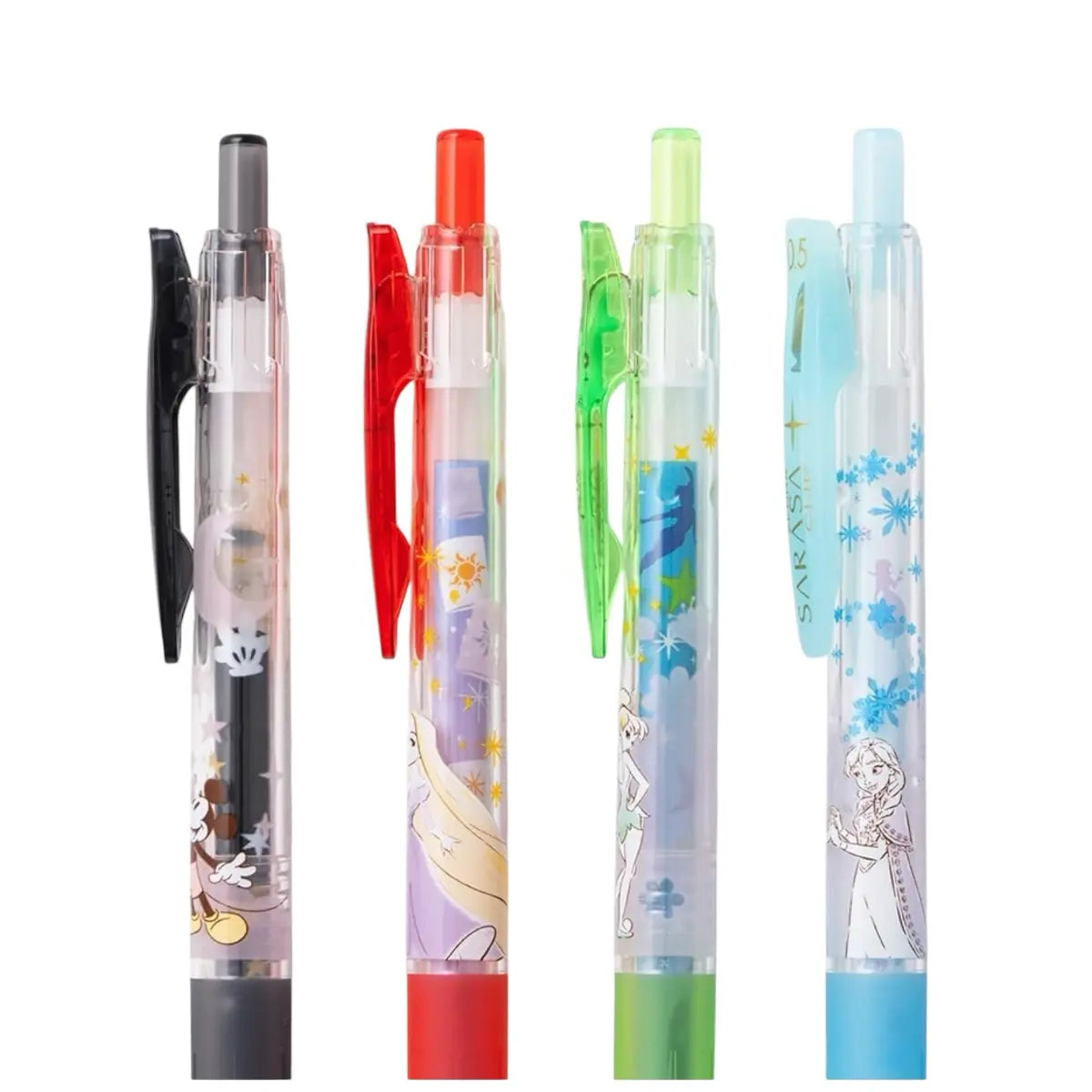 set 5 lápices gel sarasa clip disney