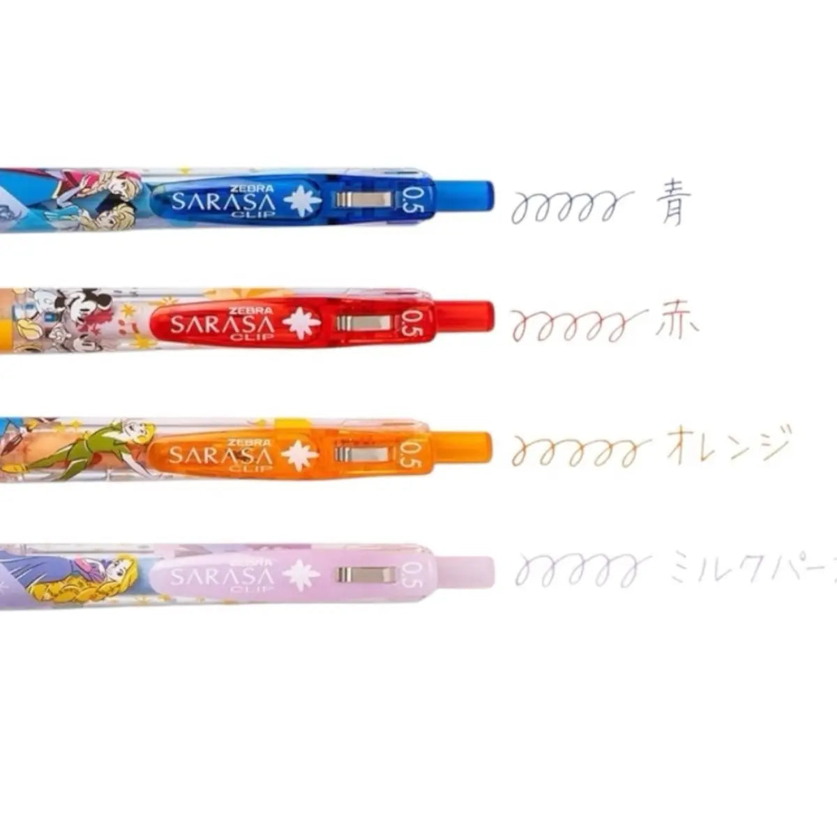 set 5 lápices gel sarasa clip disney