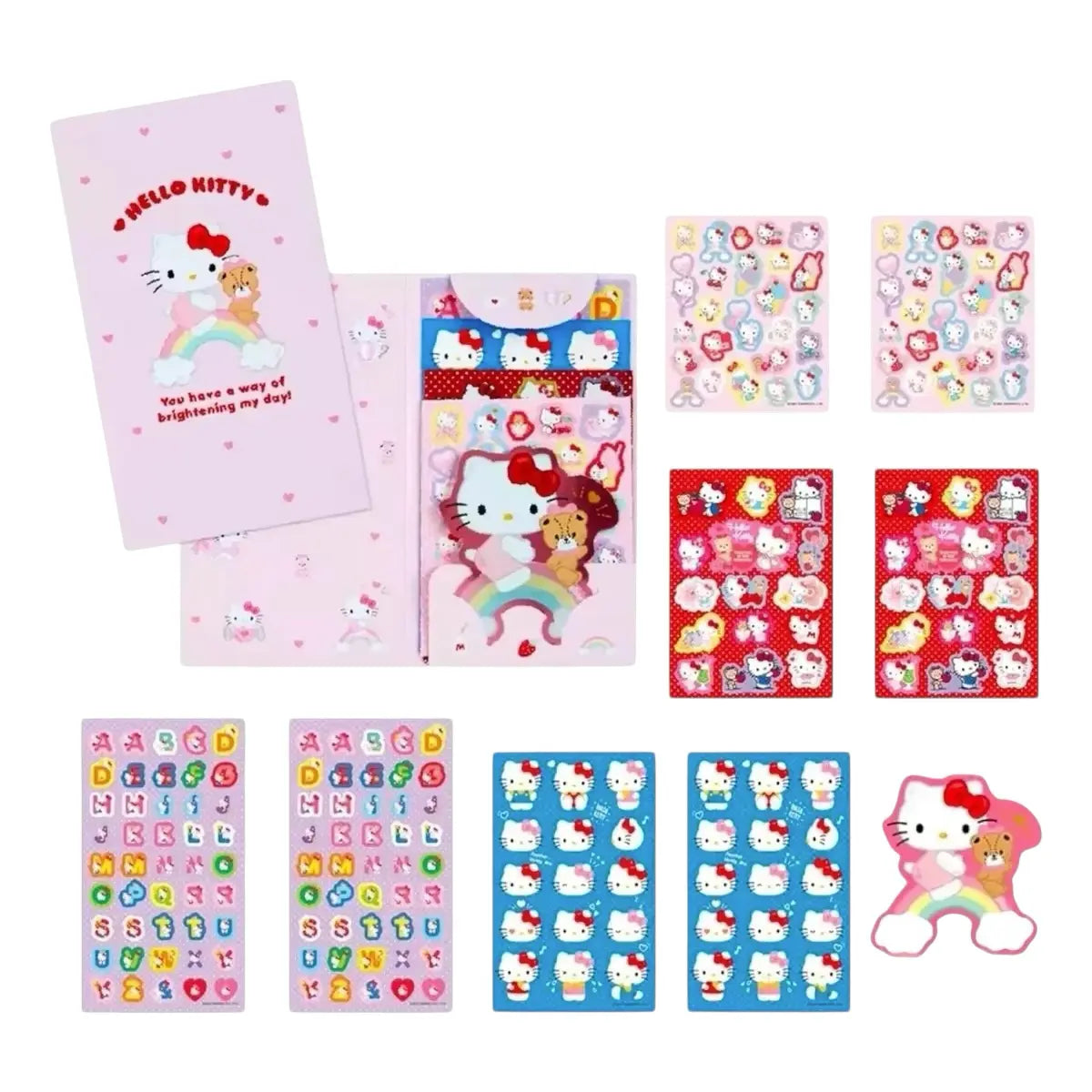 set 8 láminas stickers hello kitty sanrio
