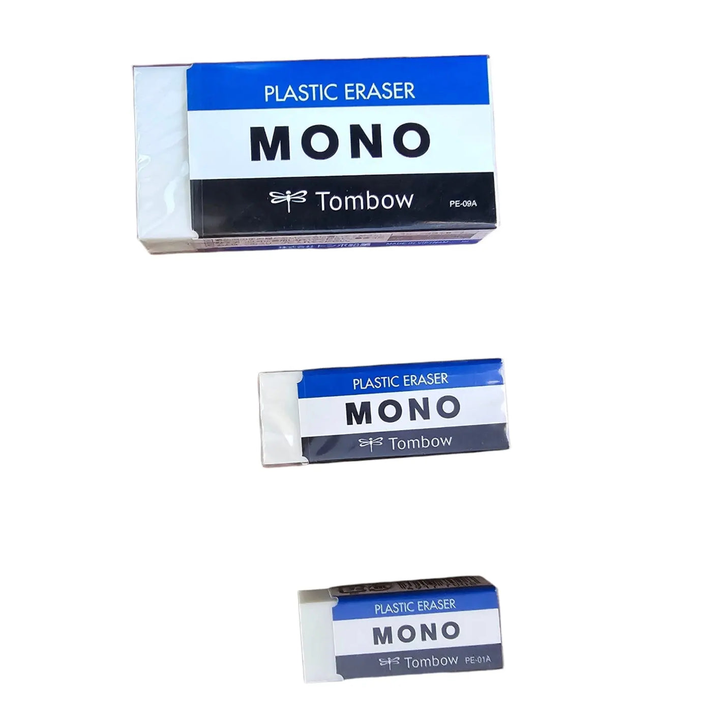 goma de borrar tombow mono plastic tamaño s, m y l