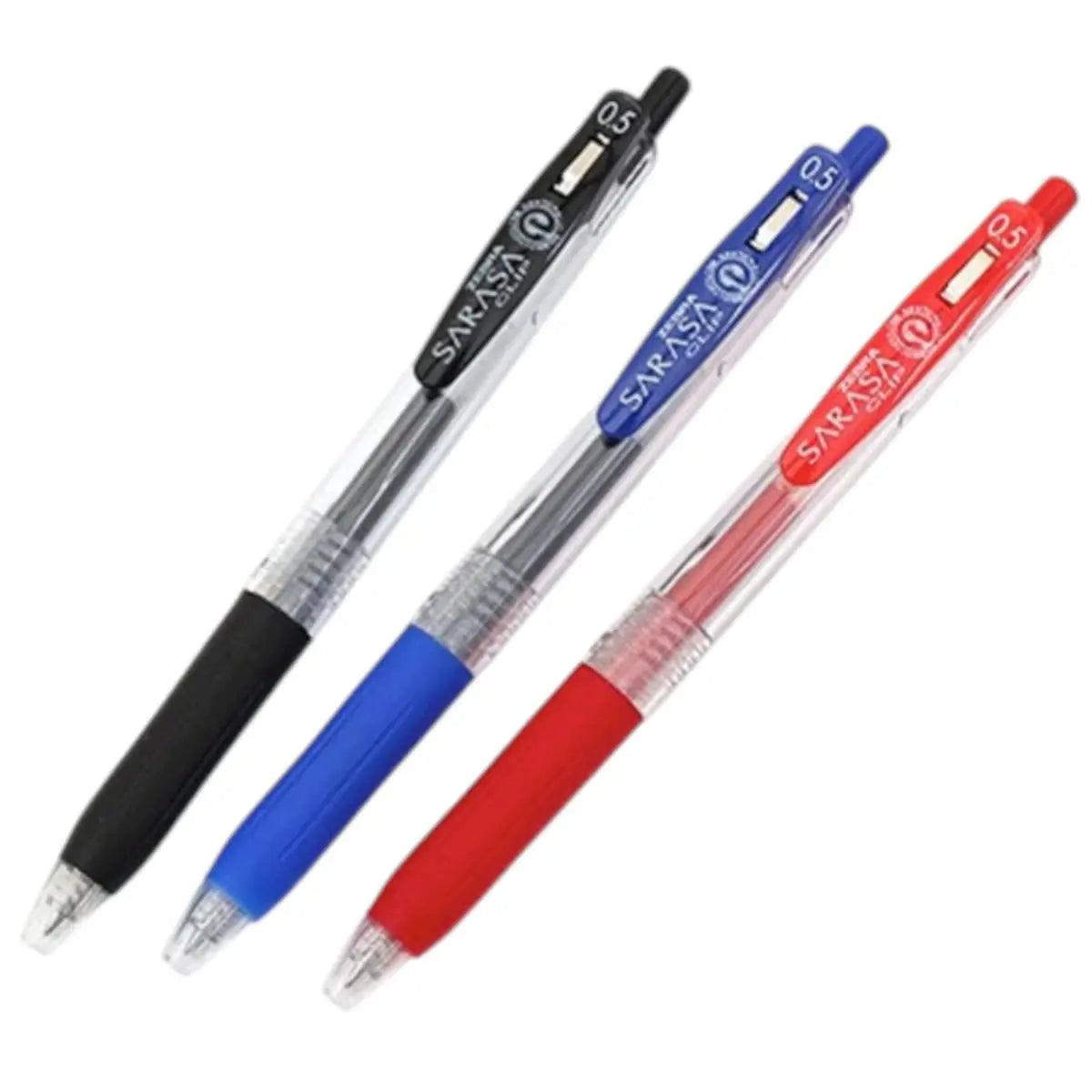 set 3 lápices gel 0.5mm sarasa clip