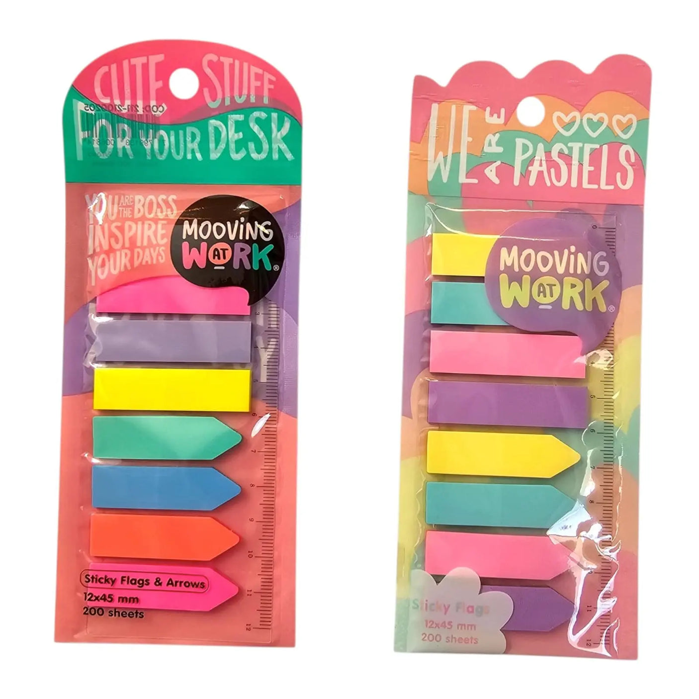 set de banderitas rígidas 5 colores - 200 hojas