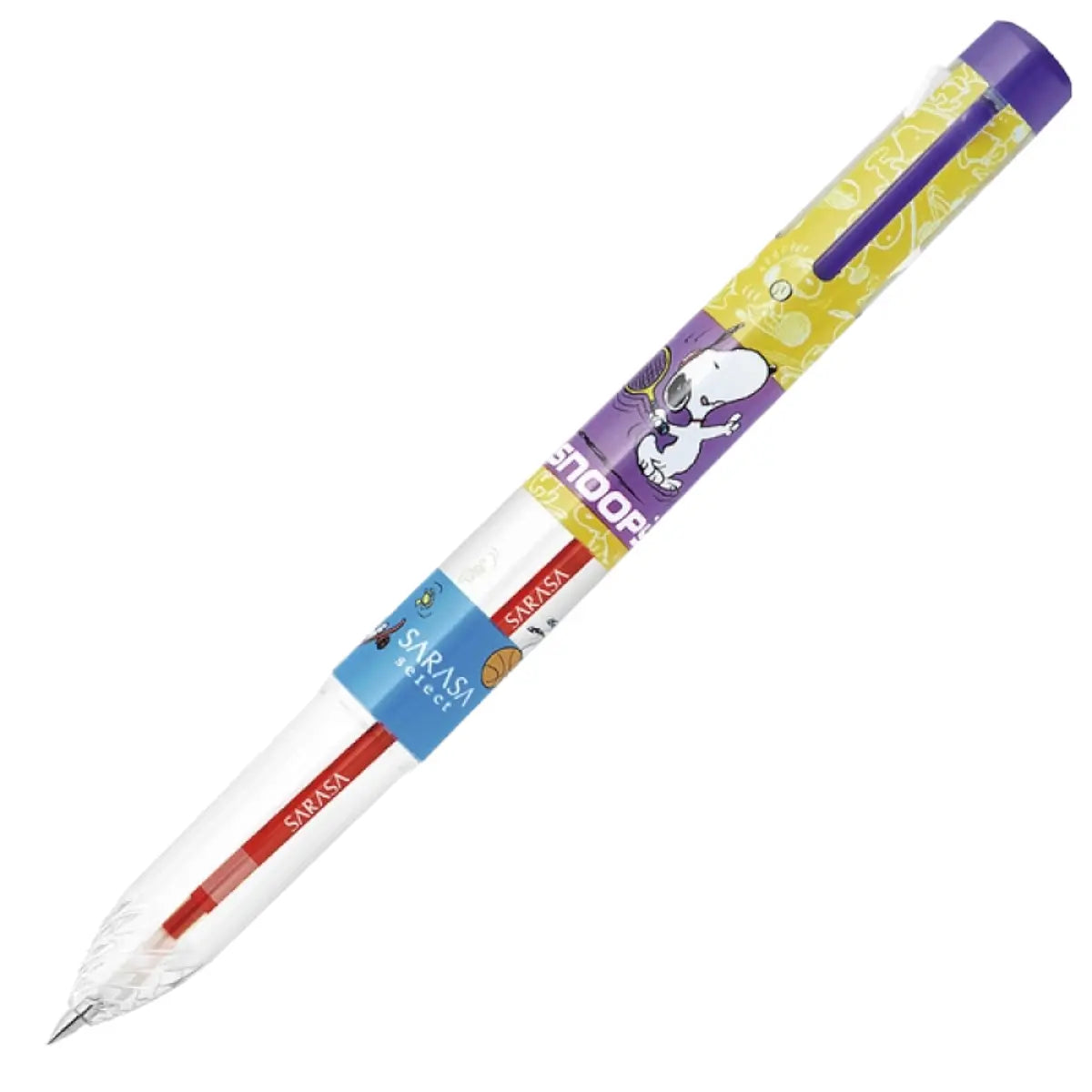 Barril Lápiz 5 Tintas Sarasa Select Snoopy Peanuts - purple