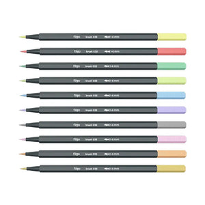 set 10 lápices brush pen filgo colores pasteles / vivos