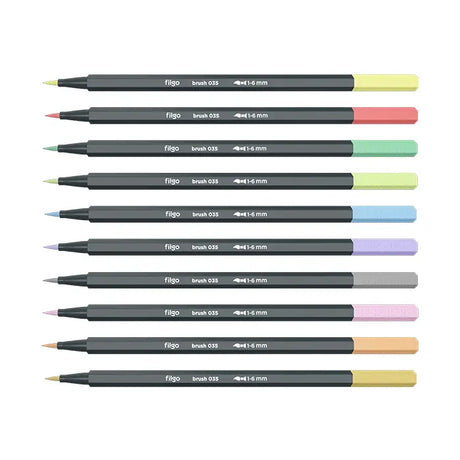 set 10 lápices brush pen filgo colores pasteles / vivos