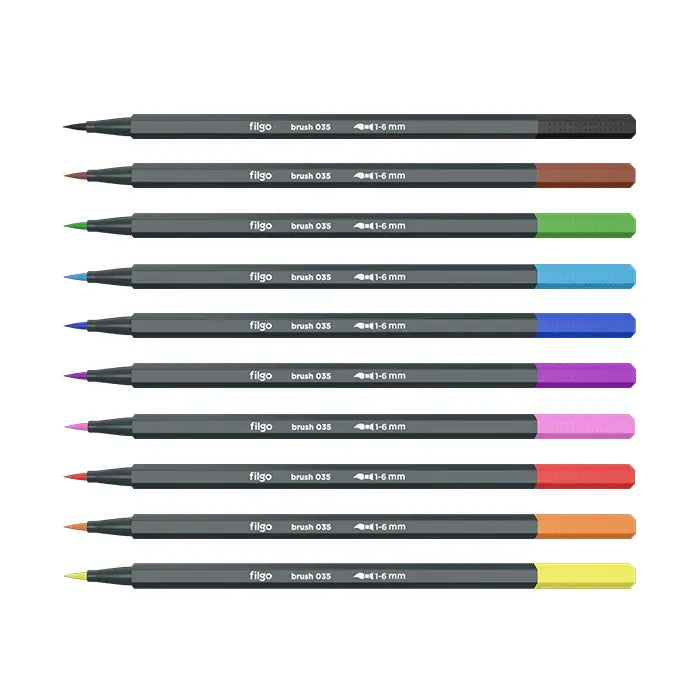 set 10 lápices brush pen filgo colores pasteles / vivos