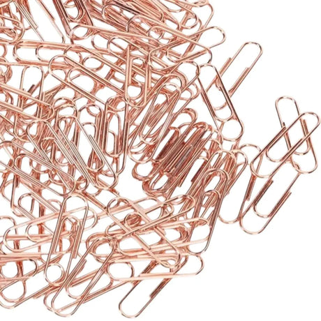 clips metálicos rose gold - 33 mm (100 unidades)