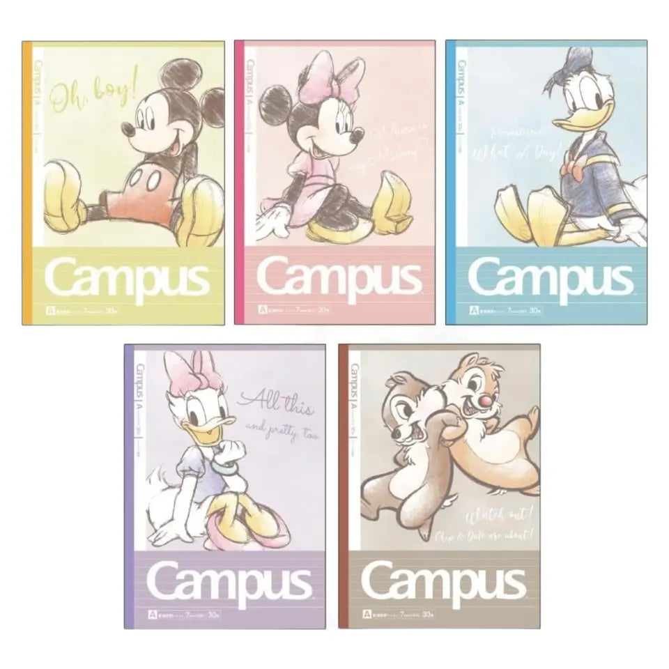 pack 5 cuadernos campus personajes mickey amigos soft disney