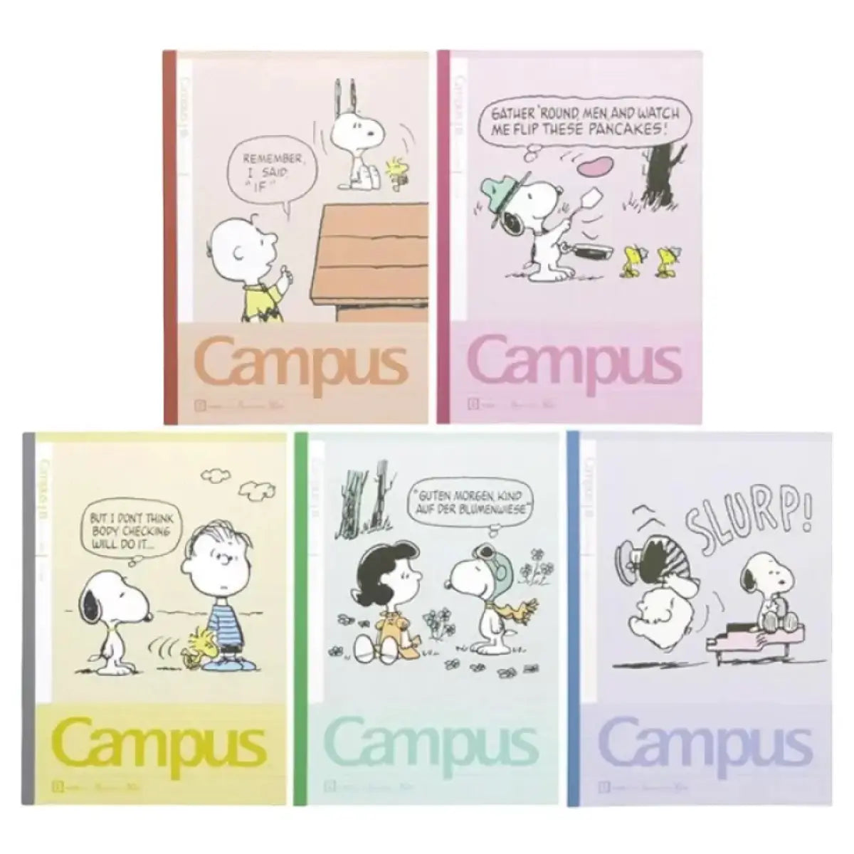 pack 5 cuadernos campus snoopy hobbies