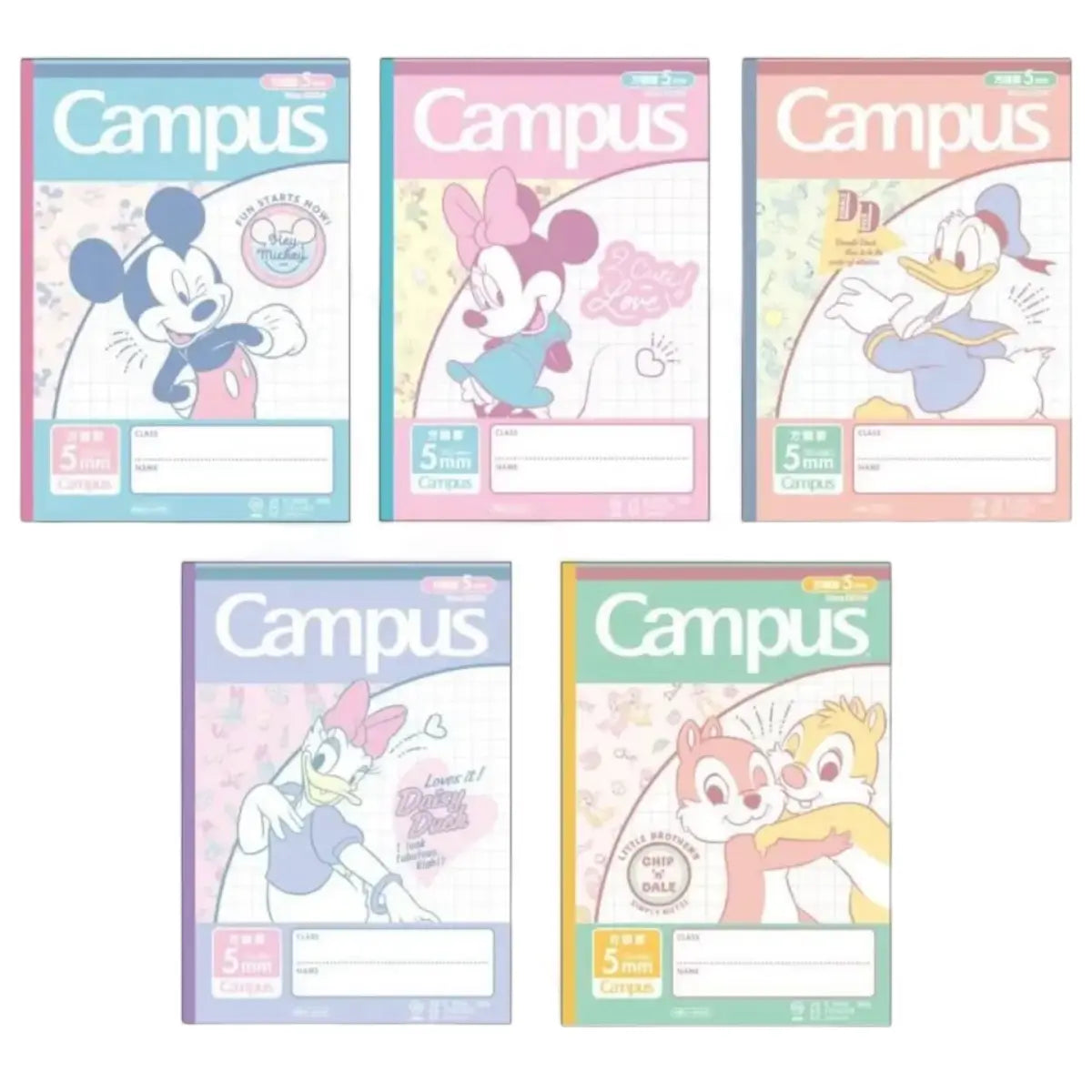 pack 5 cuadernos campus minnie mickey disney