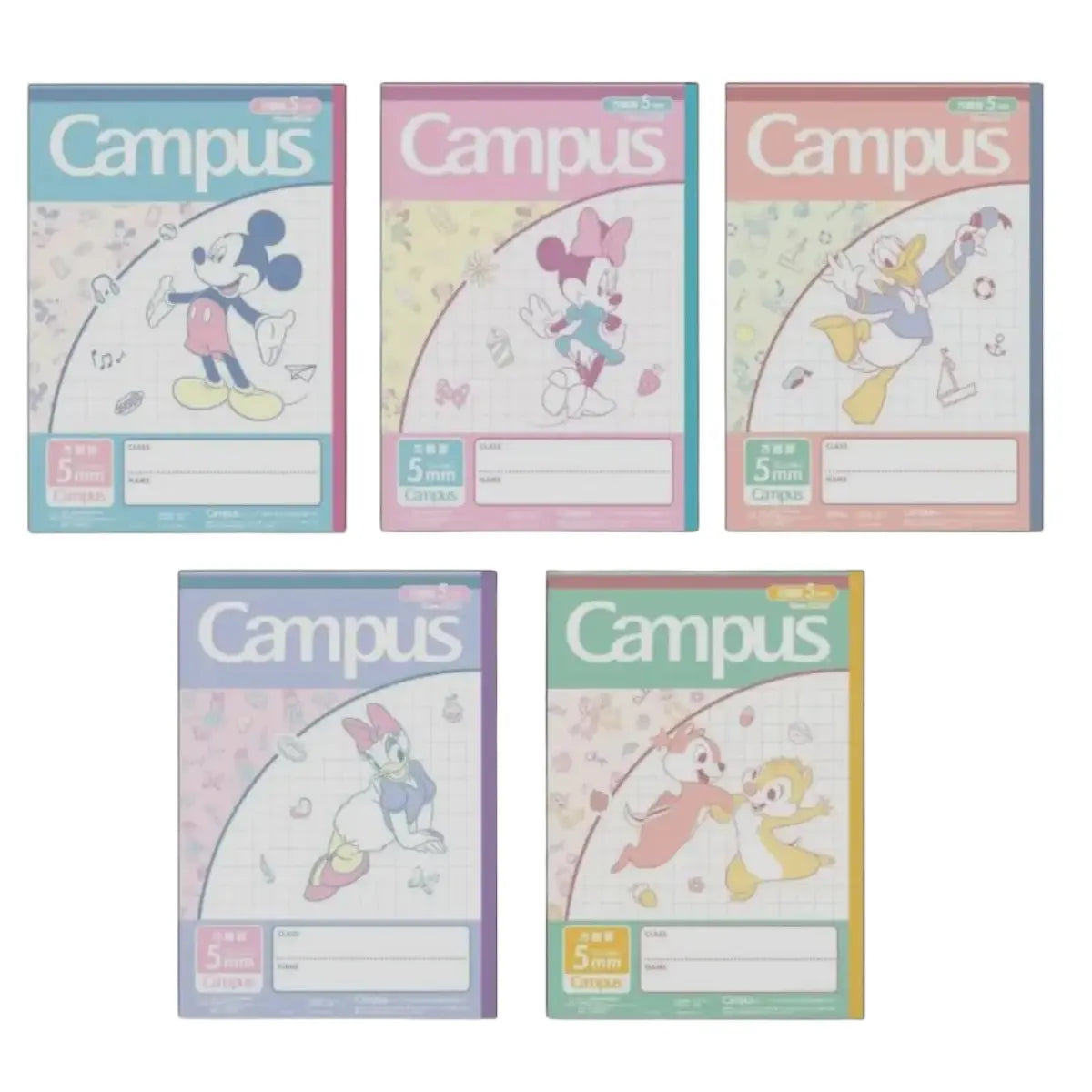 pack 5 cuadernos campus minnie mickey disney