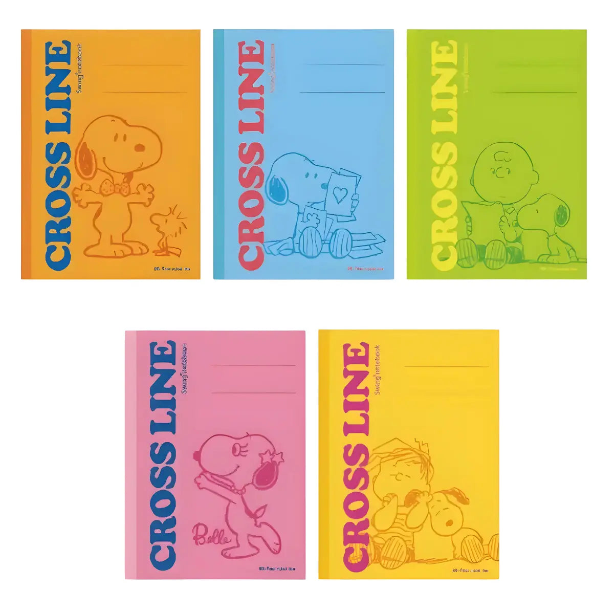 pack 5 cuadernos crossline snoopy