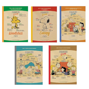 pack 5 cuadernos logical snoopy vintage