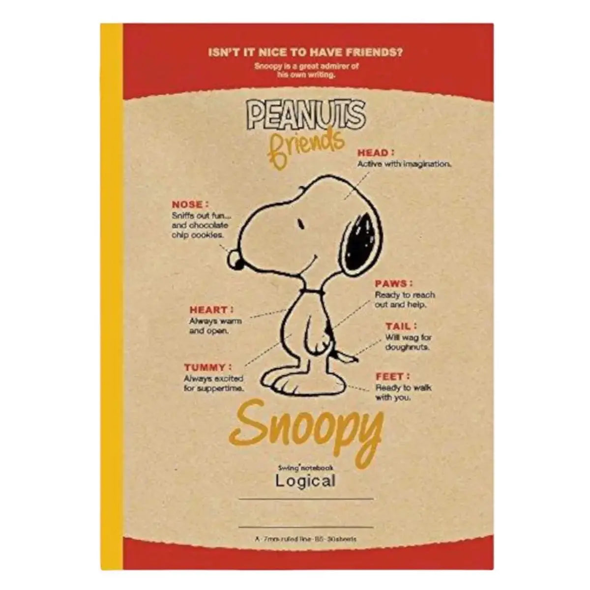 pack 5 cuadernos logical snoopy vintage