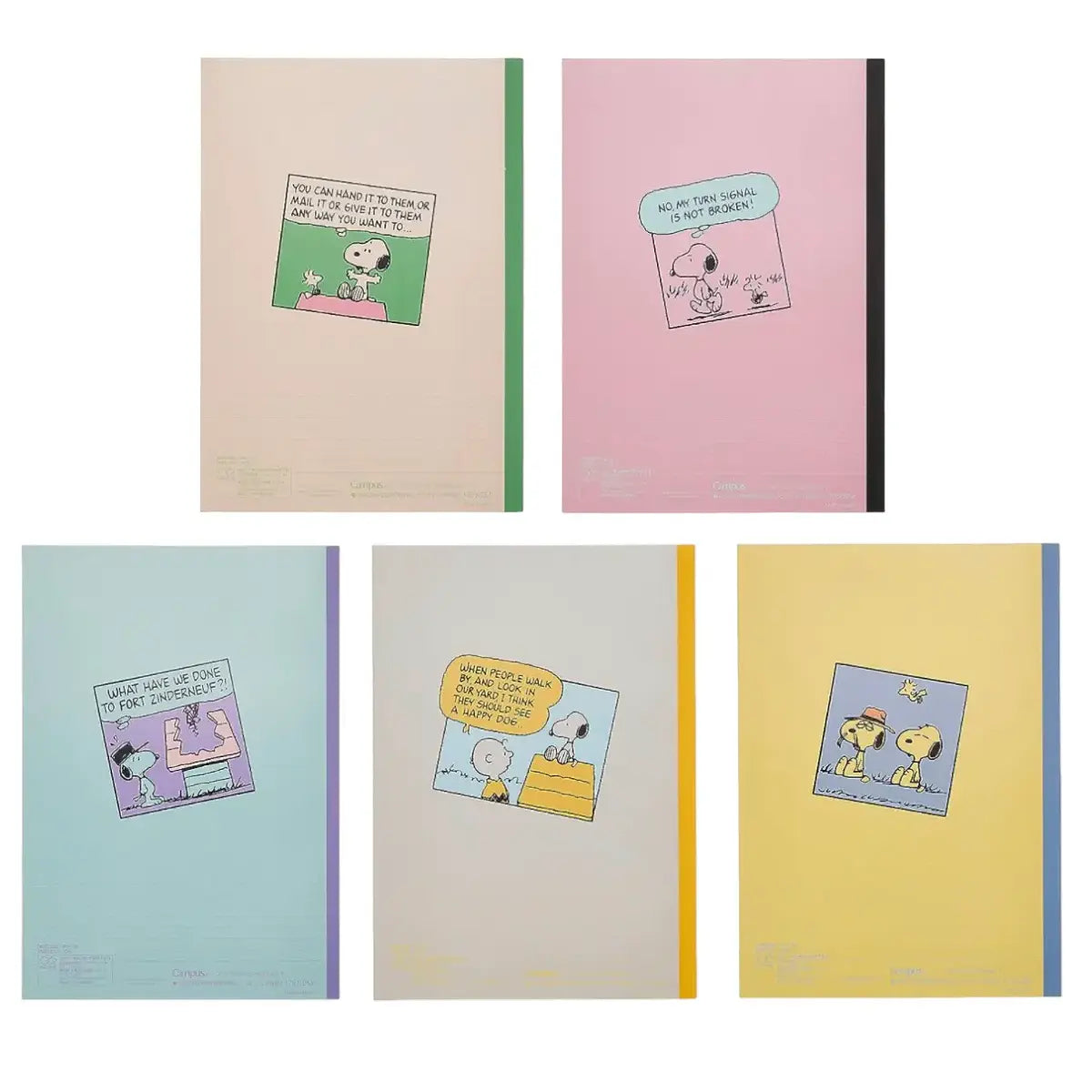 pack 5 cuadernos campus snoopy palabras