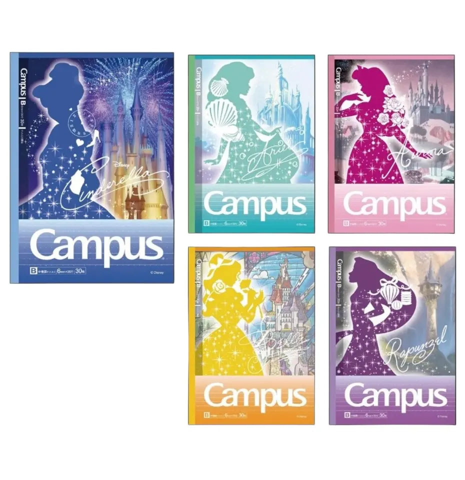 pack 5 cuadernos campus princesas disney edición limitada 6mm B Line