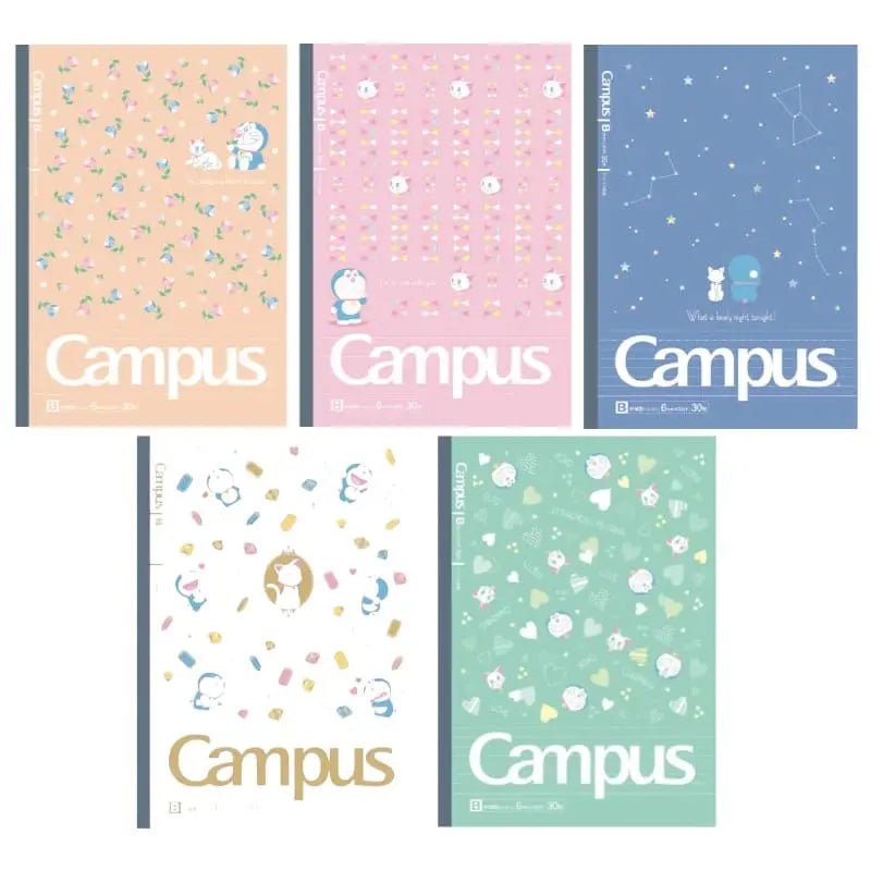 pack 5 cuadernos campus doraemon flower series 6mm B Line