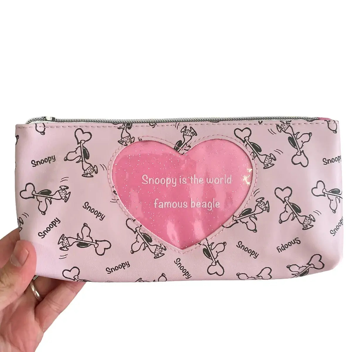 estuche snoopy peanuts rosa