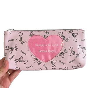 estuche snoopy peanuts rosa