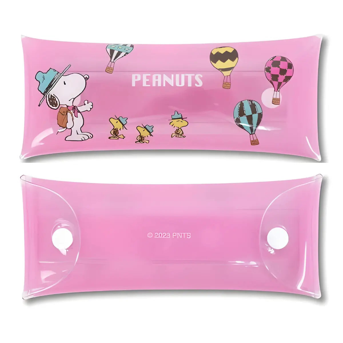 estuche transparente multifuncional snoopy - pink