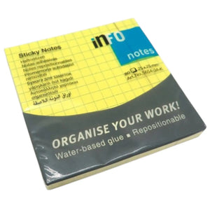 notas adhesivas global notes 75x75mm a cuadros - calidad alemana (80 Hojas)